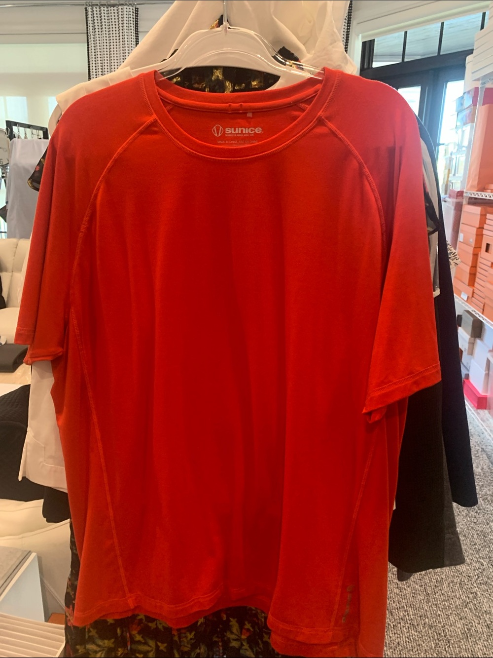 Sunice Red Short-Sleeve Performance Tee. XL